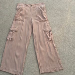 Soft blush pink cargo pant, by Anthropologie